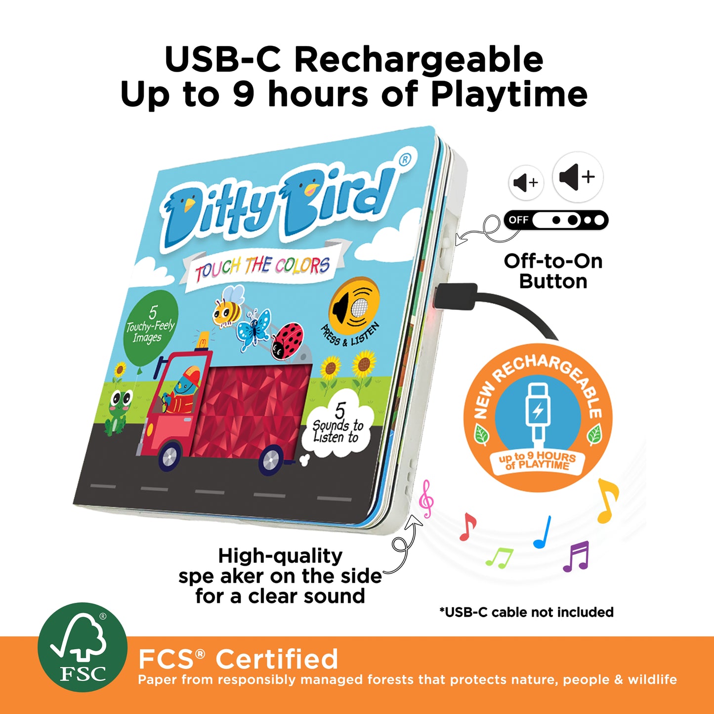 Ditty Bird (USB-C) - Touch the Colors