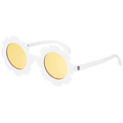 (Flower) White Daisy | Yellow Mirrored Lenses [POLARIZED]