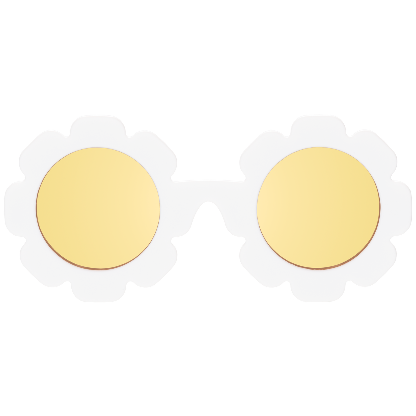 (Flower) White Daisy | Yellow Mirrored Lenses [POLARIZED]