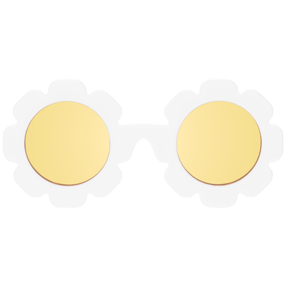 (Flower) White Daisy | Yellow Mirrored Lenses [POLARIZED]