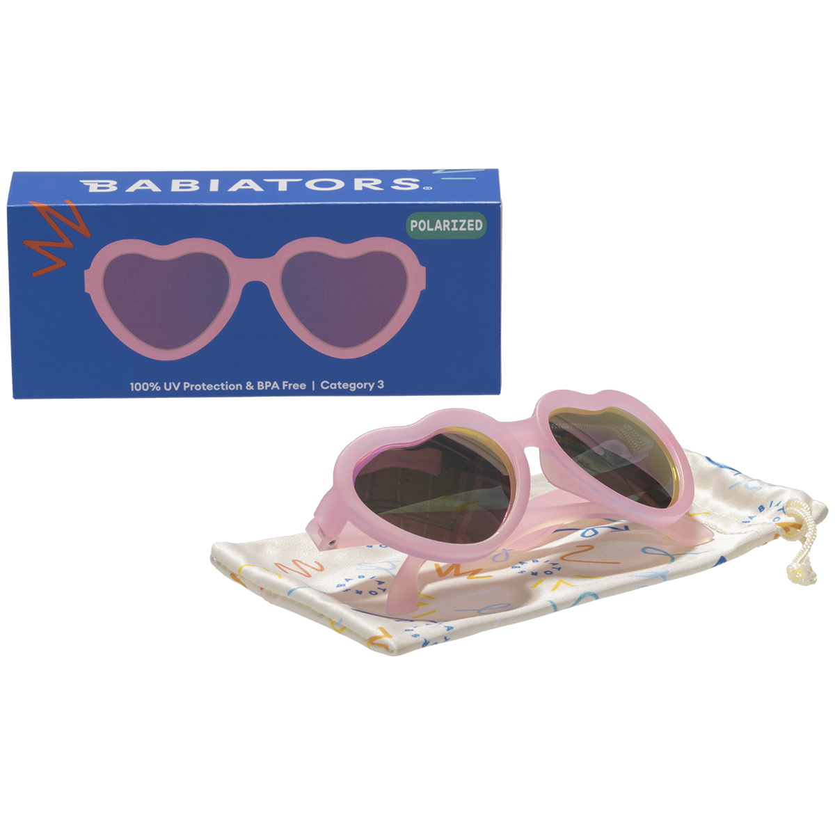 (Heart) Frosted Pink | Purple Lenses [POLARIZED]
