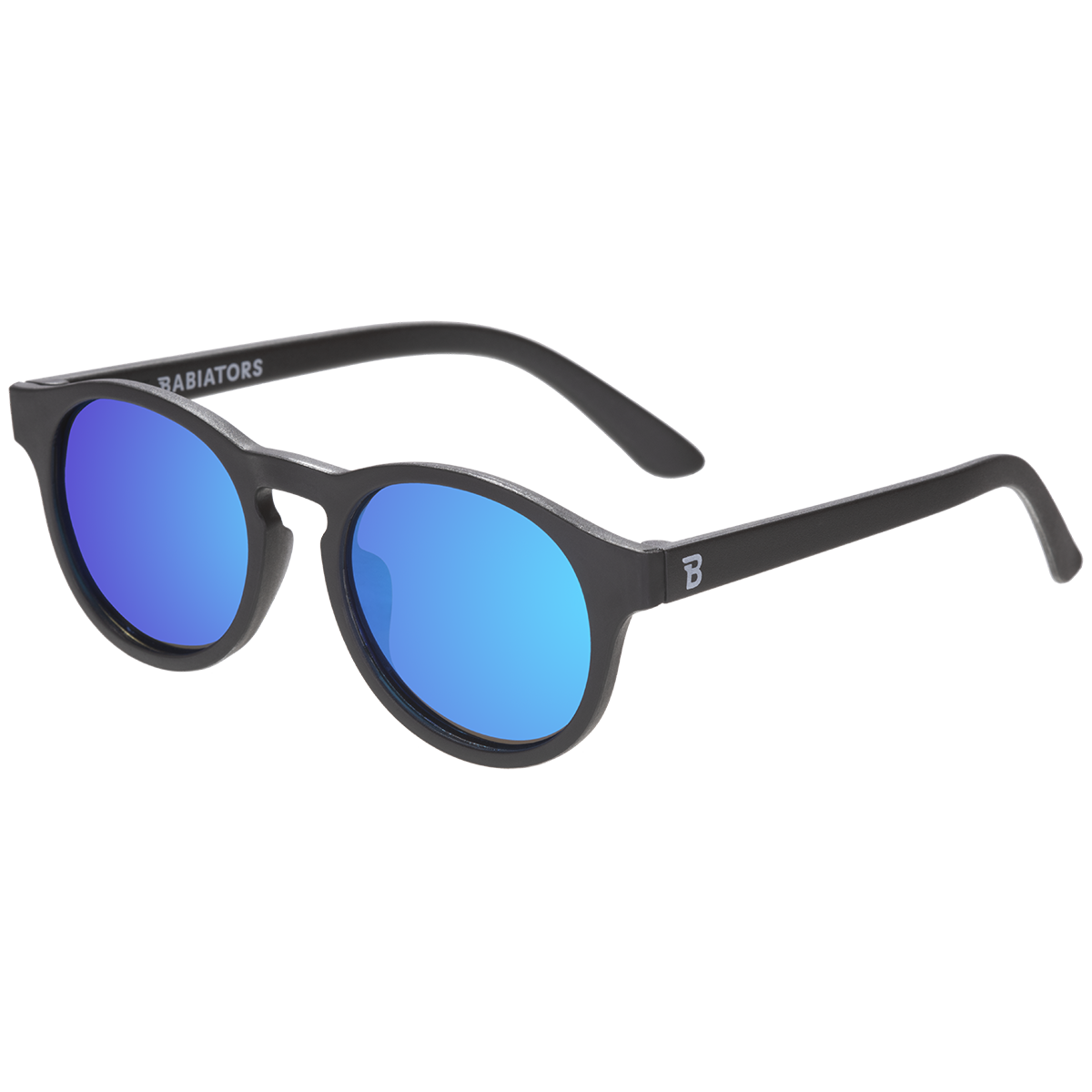 (Keyhole) Jet Black | Cobalt Blue Mirrored Lenses [POLARIZED]