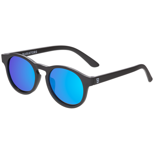 (Keyhole) Jet Black | Cobalt Blue Mirrored Lenses [POLARIZED]