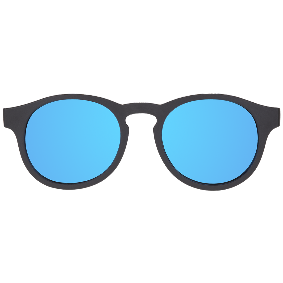 (Keyhole) Jet Black | Cobalt Blue Mirrored Lenses [POLARIZED]
