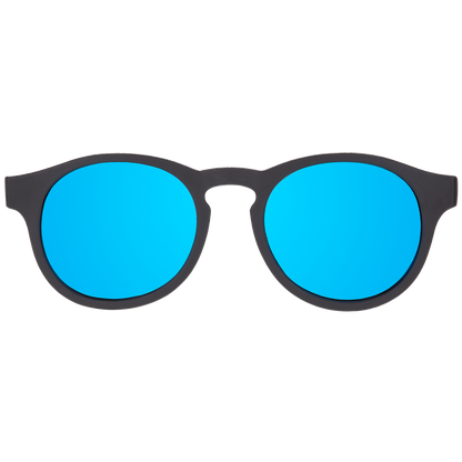 (Keyhole) Jet Black | Cobalt Blue Mirrored Lenses [POLARIZED]