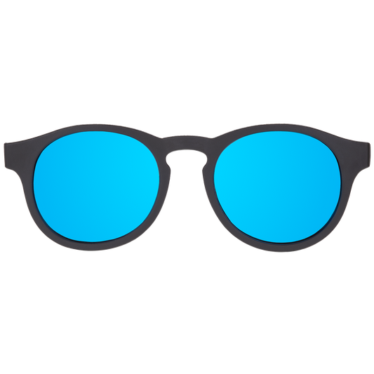 (Keyhole) Jet Black | Cobalt Blue Mirrored Lenses [POLARIZED]