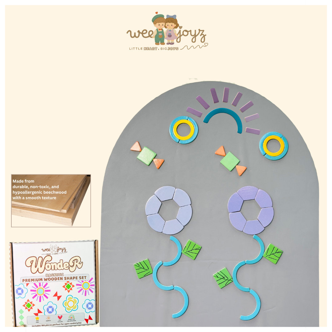 Wonder Premium Wooden Mag Shape Set [180 Pcs]