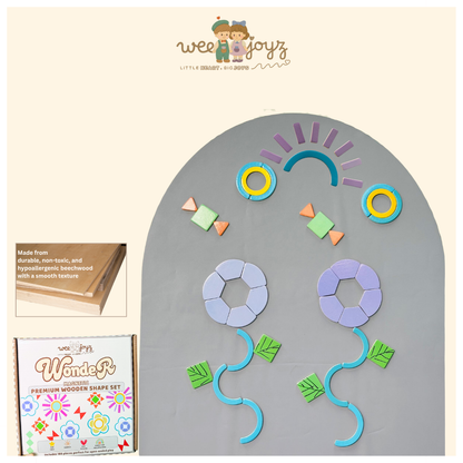 Wonder Premium Wooden Mag Shape Set [180 Pcs]