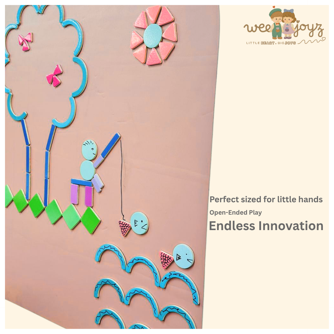 Wonder Premium Wooden Mag Shape Set [180 Pcs]